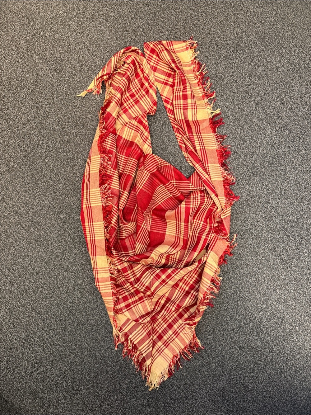 Polo Ralph Lauren Plaid Fringe Cotton-Silk Scarf